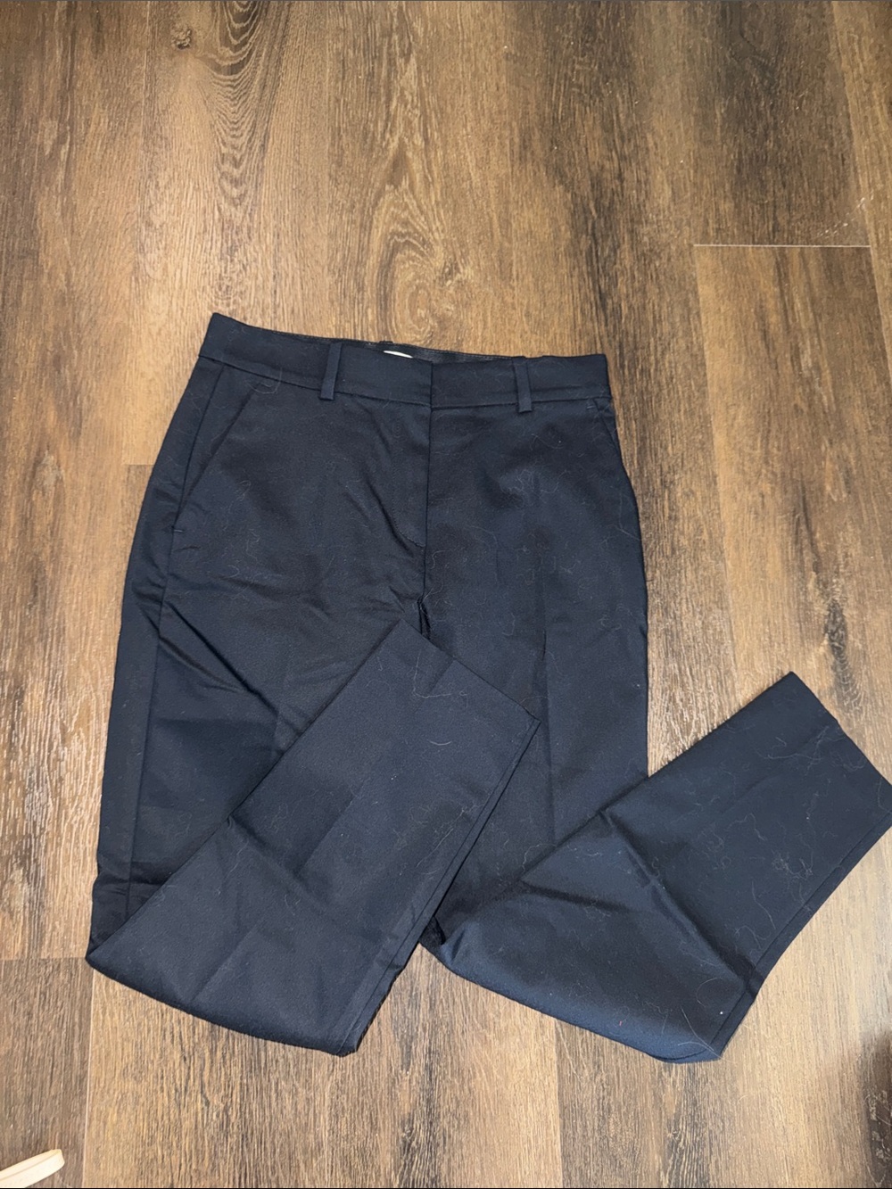 H&M Women's Navy Straight-Leg Trousers